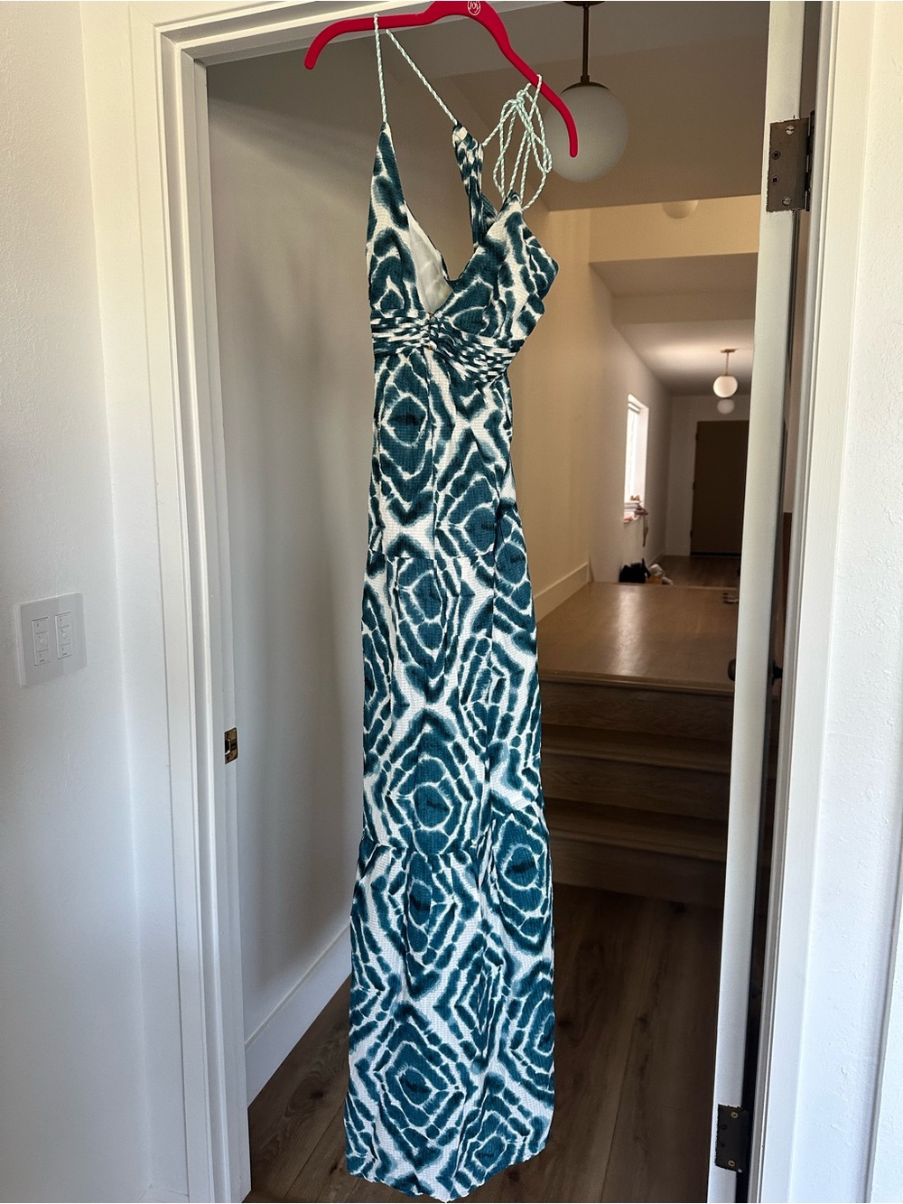 Scotch & Soda Teal and White Printed Maxi Dress